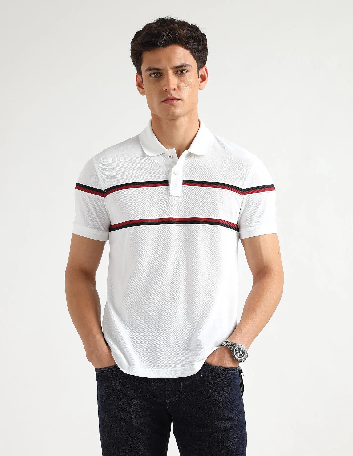 Classic Striped Polo Shirt
