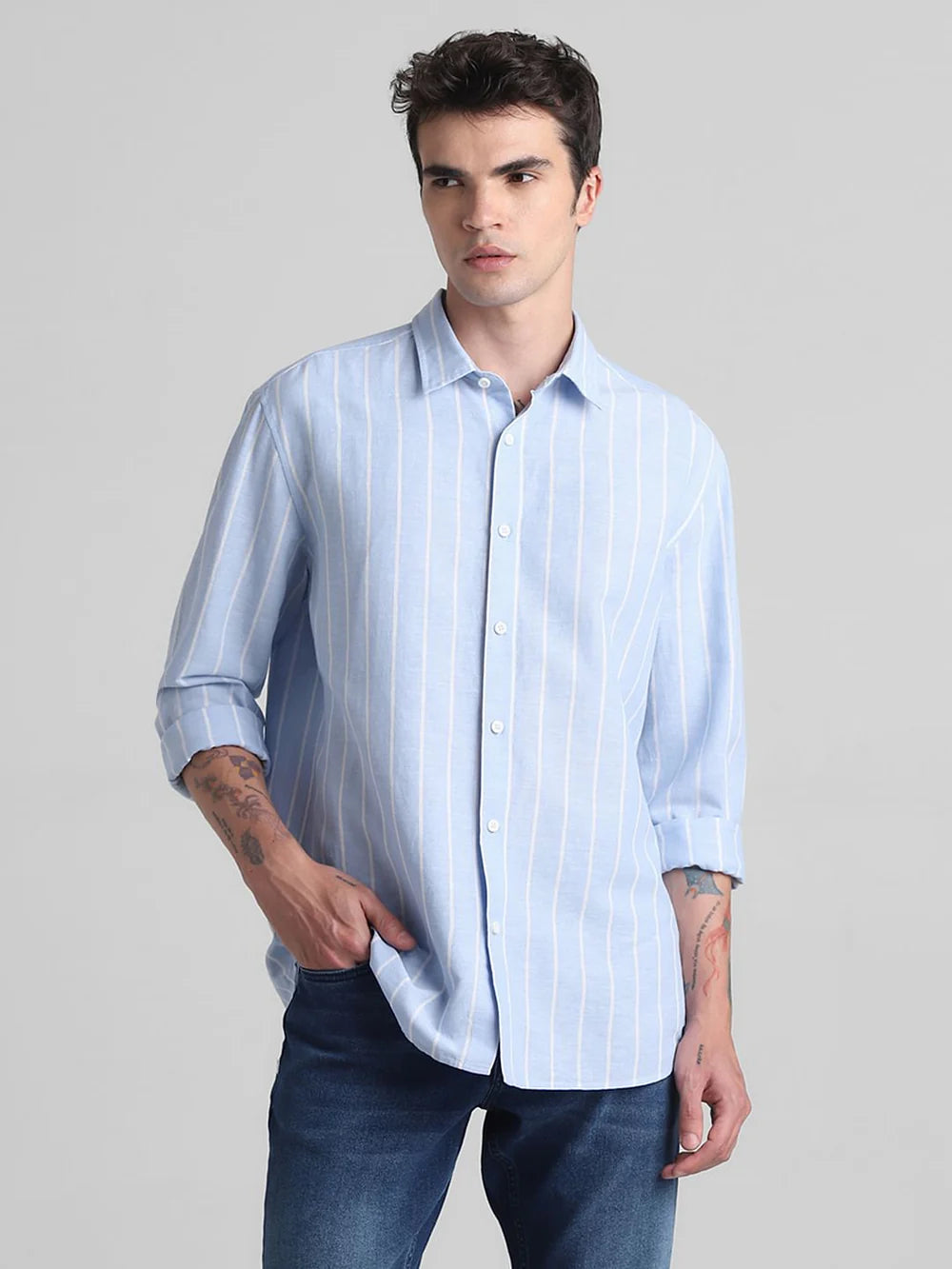 Striped Button-Down Shirt