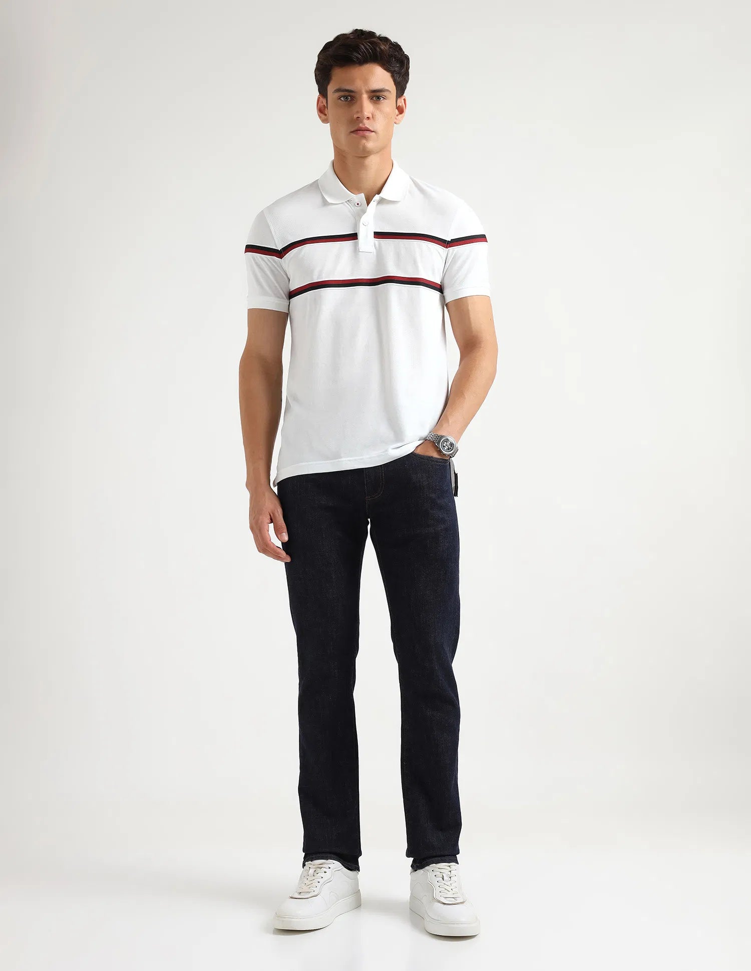 Classic Striped Polo Shirt
