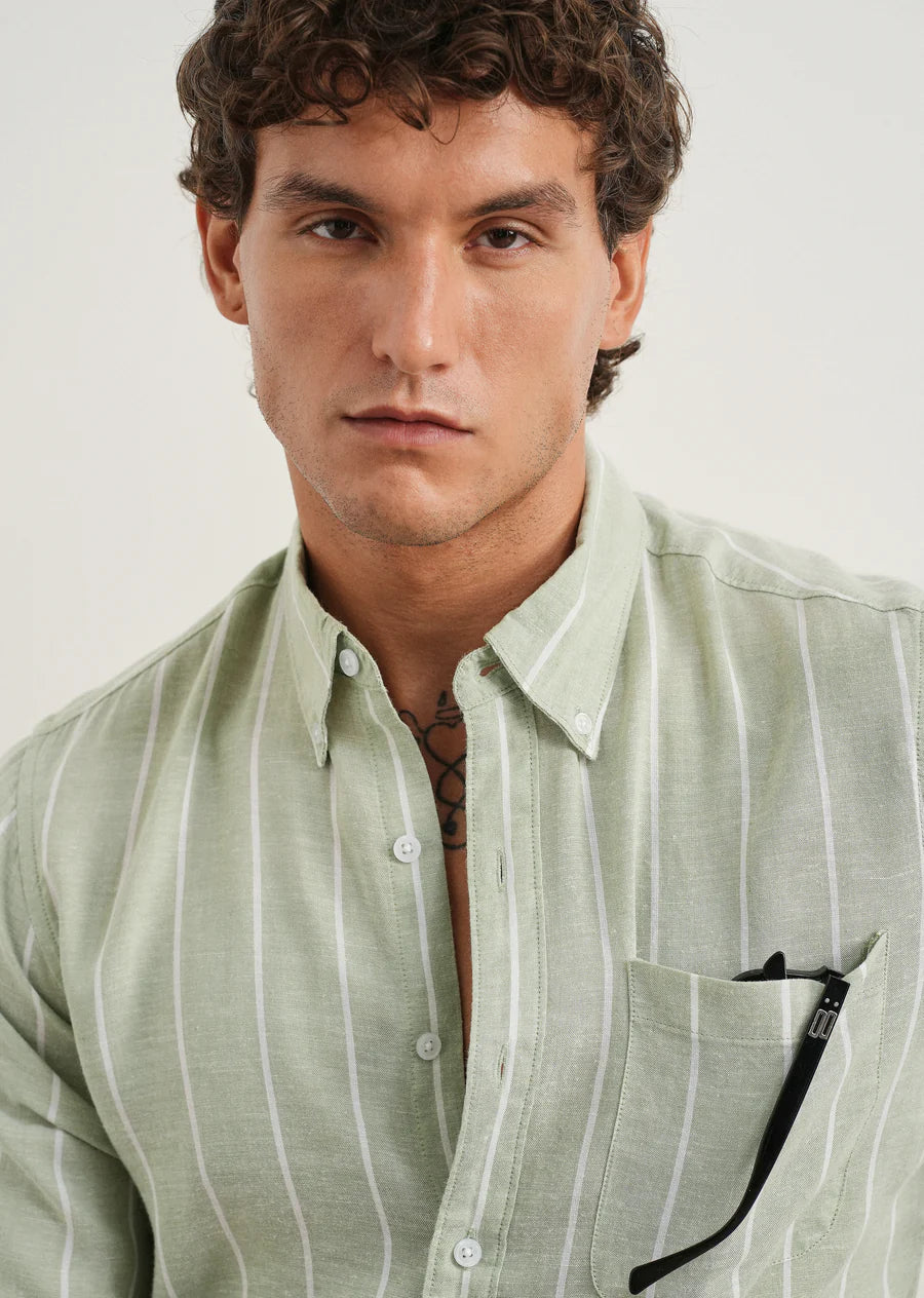 Striped Button-Down Shirt