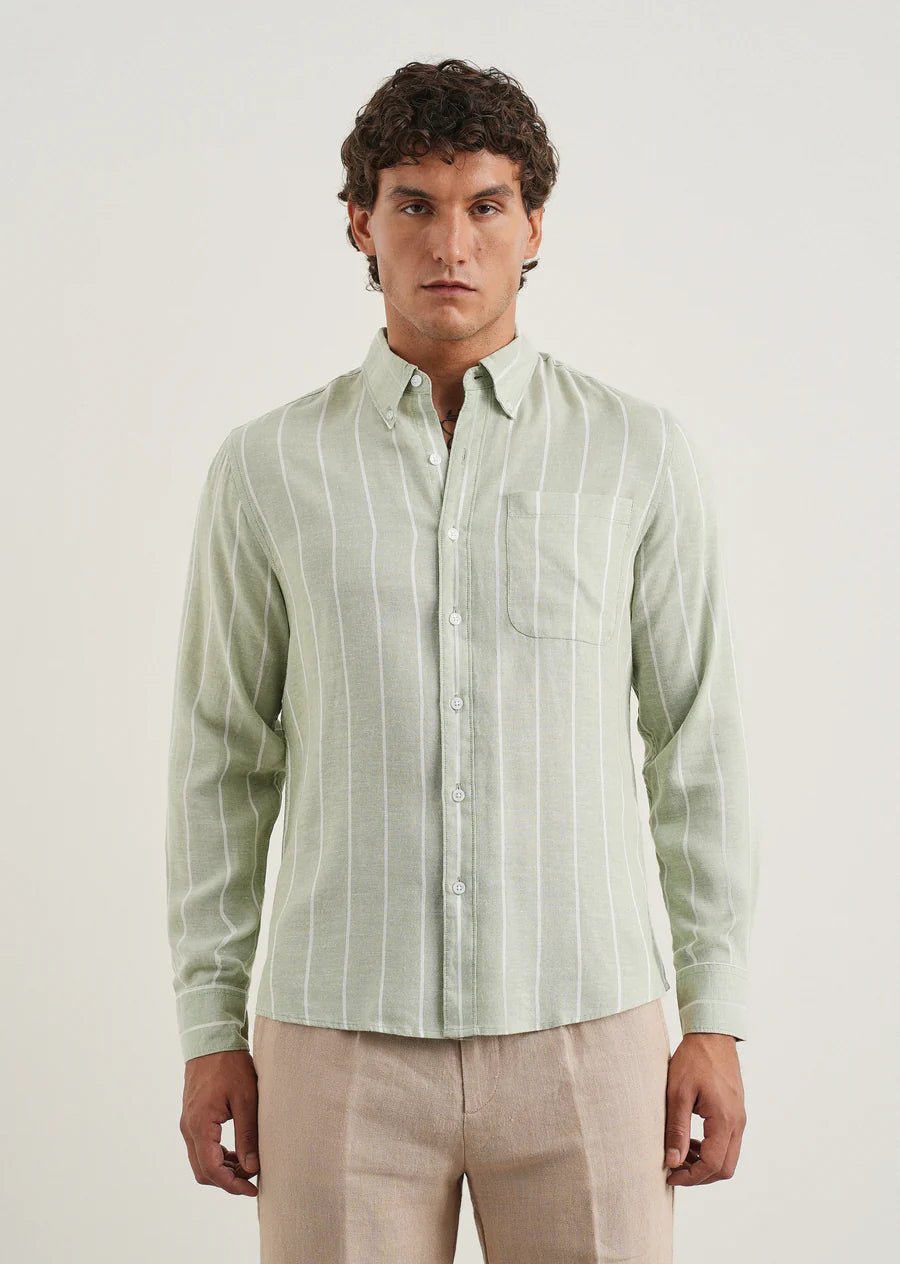 Striped Button-Down Shirt