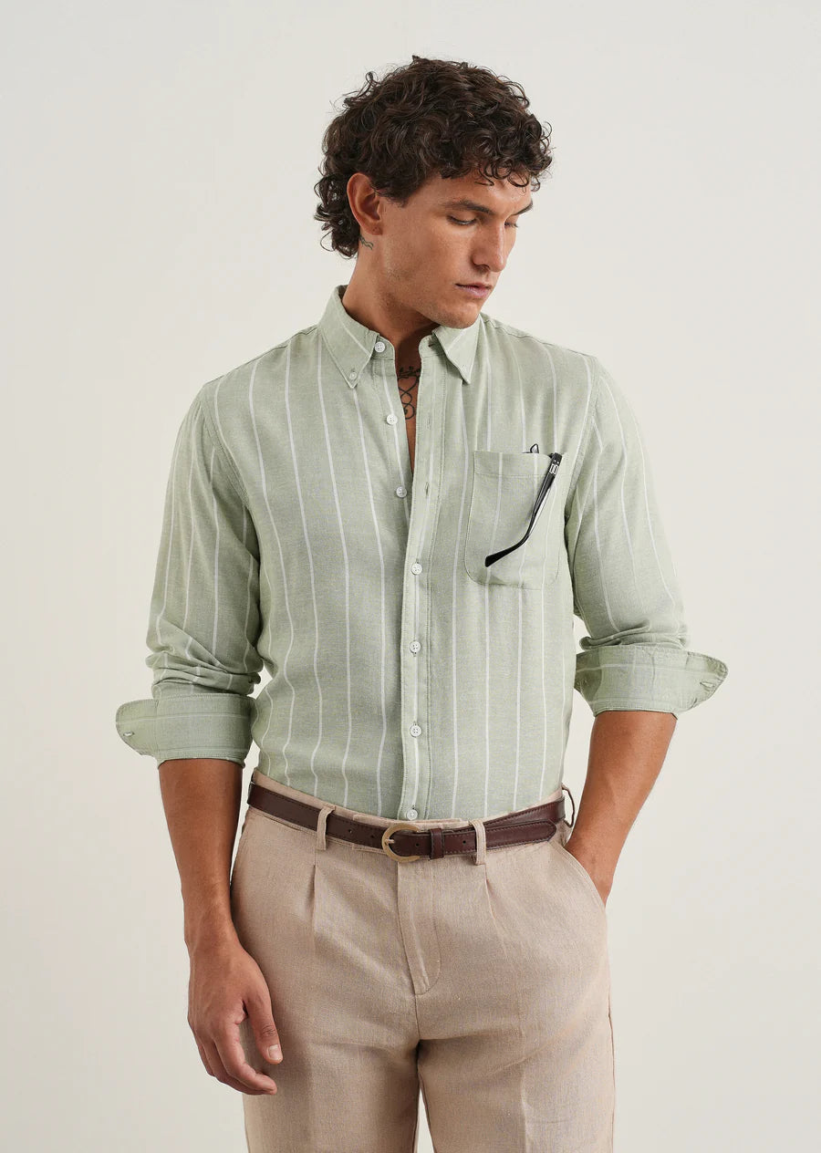 Striped Button-Down Shirt