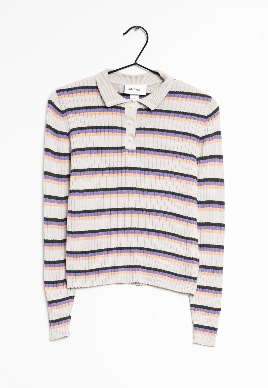 Striped Polo Collar