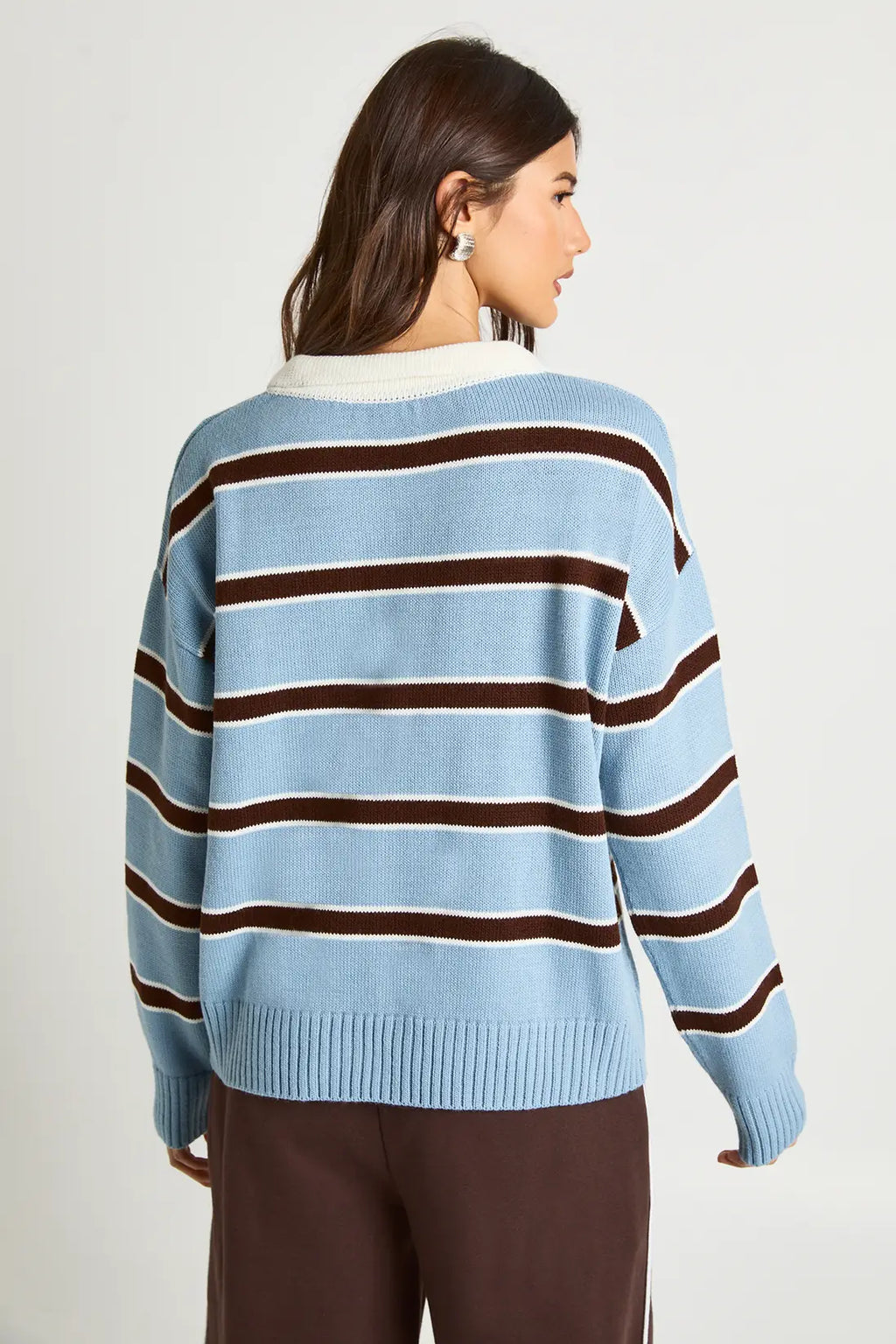 Striped Polo Collar