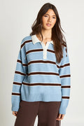 Striped Polo Collar