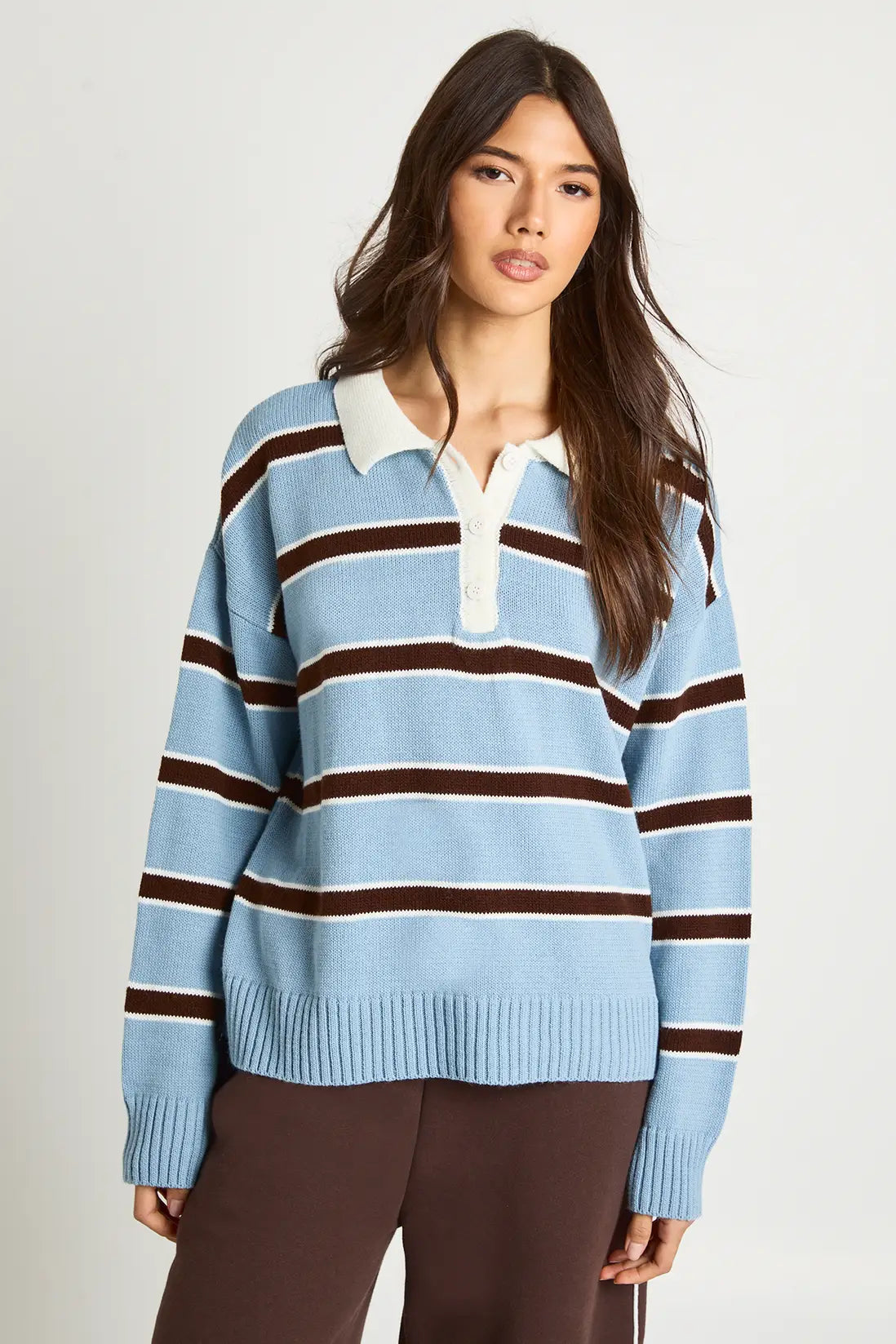Striped Polo Collar
